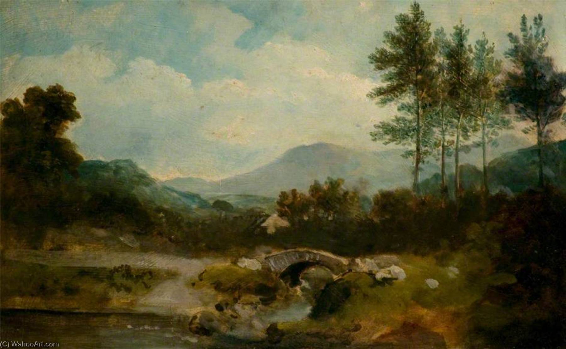 Grange Bridge In Borrowdale, Cumberland — George Howland Beaumont