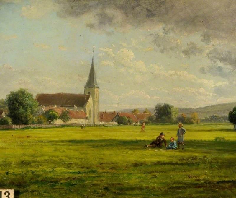 Landscape With A Church — Jules Adolphe Goupil