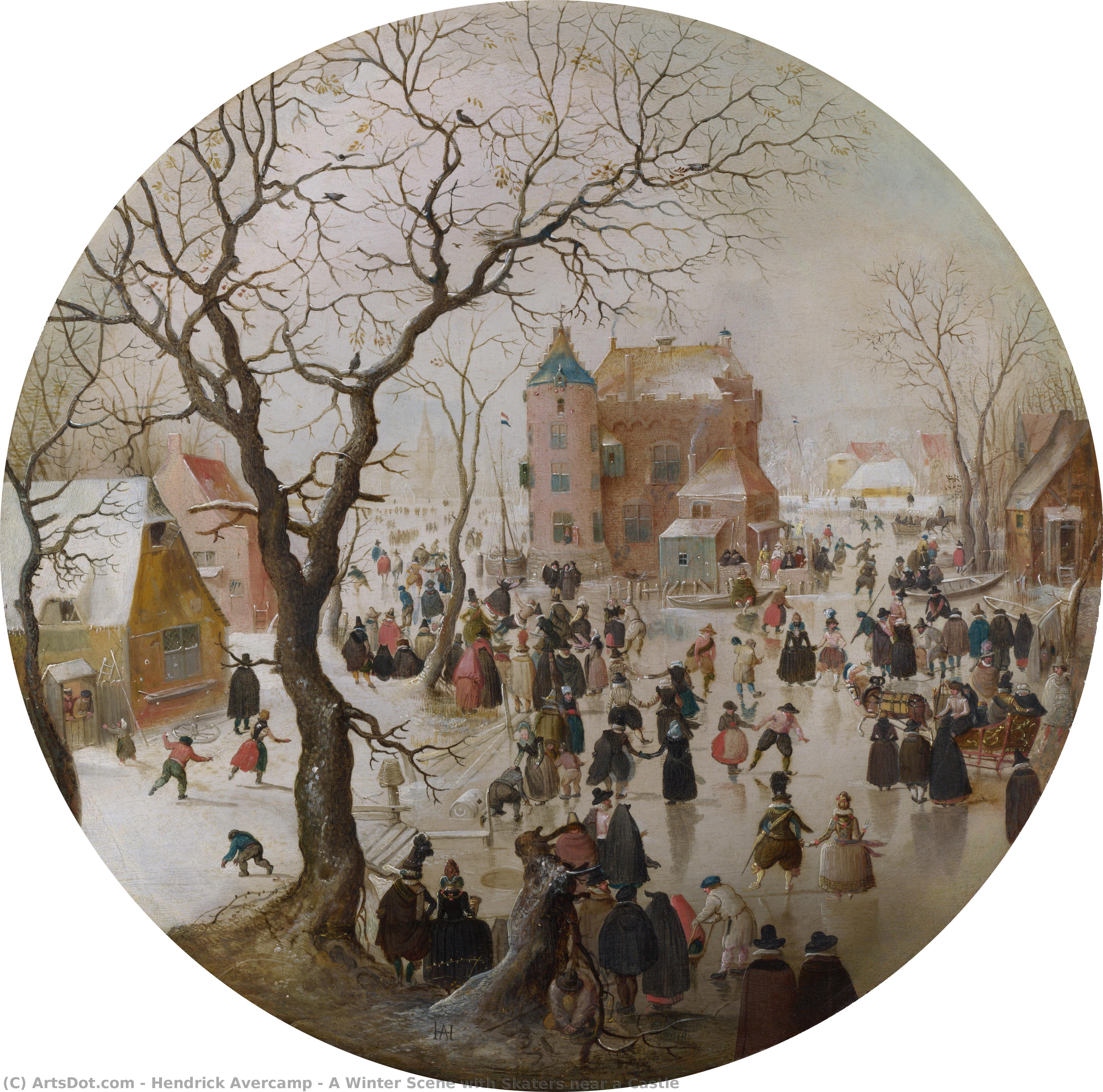 A Winter Scene With Skaters Near A Castle — Hendrick Avercamp