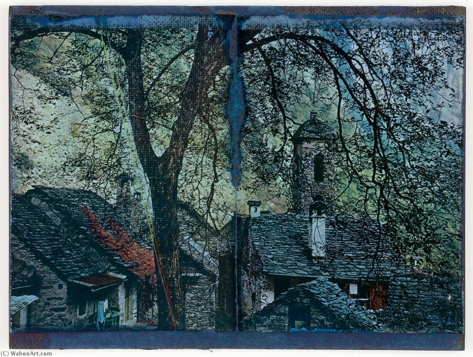 Untitled (slate Roofed Stone Cottages And Church Tower) — Joseph Cornell