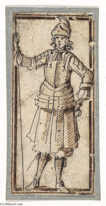 Studie Eines Kriegers In Rustung — Stefano Della Bella