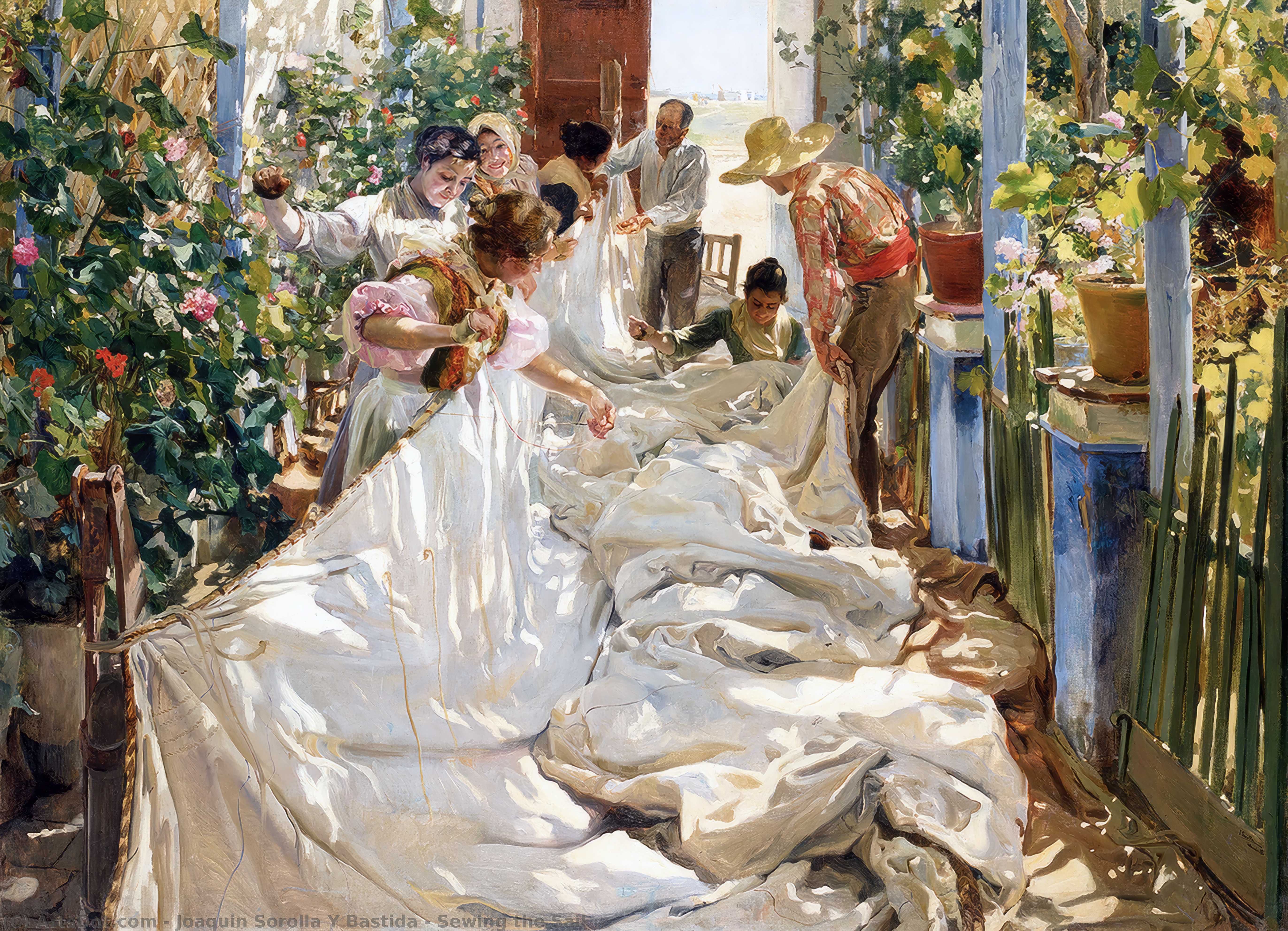 Sewing The Sail — Joaquín Sorolla Y Bastida