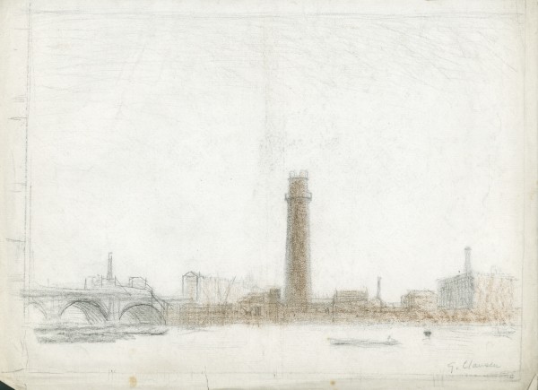 Compositional Study For 'the Shot Tower' — Sir George Clausen
