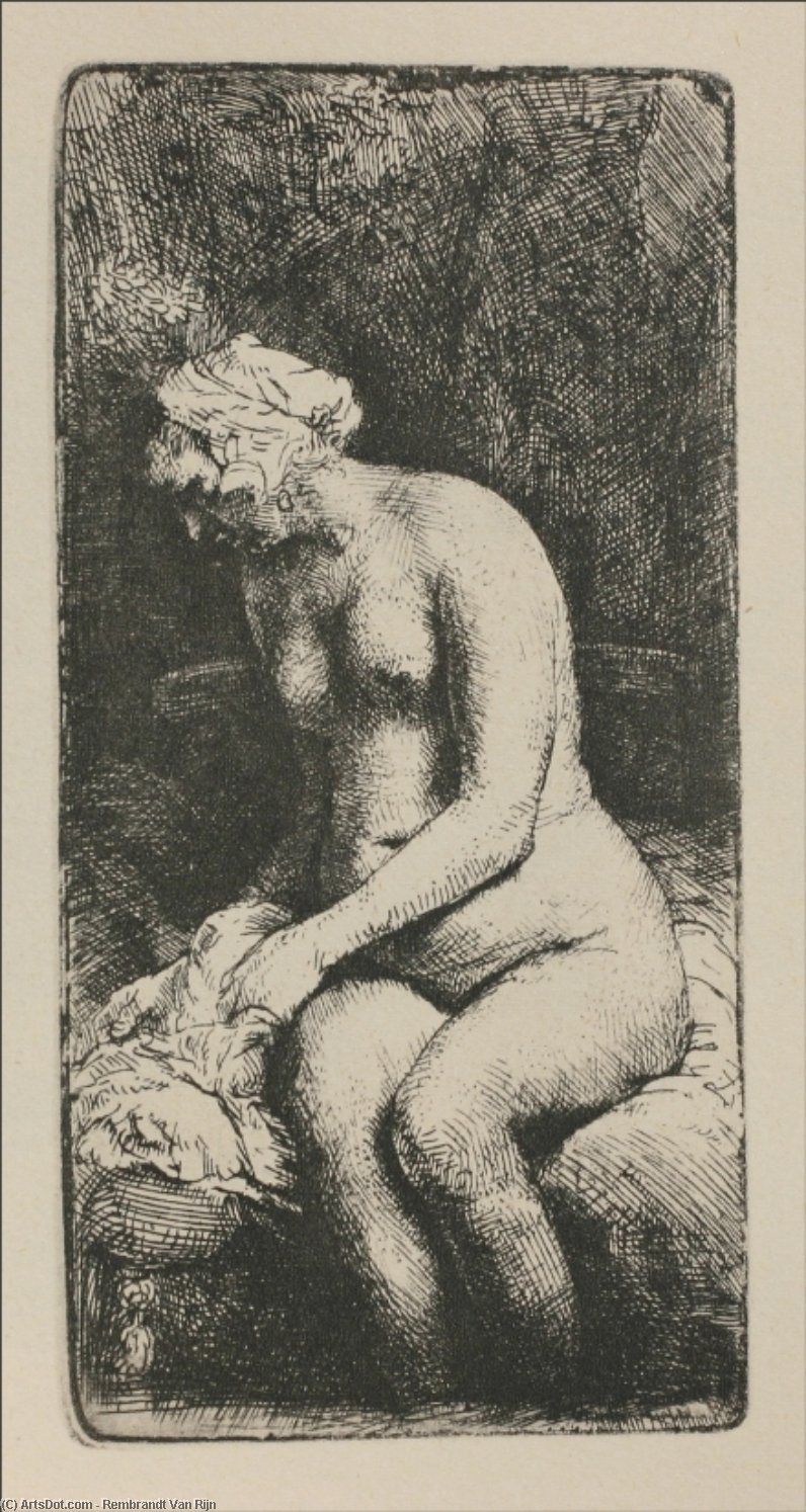 A Woman With Her Feet In The Water — Rembrandt Van Rijn