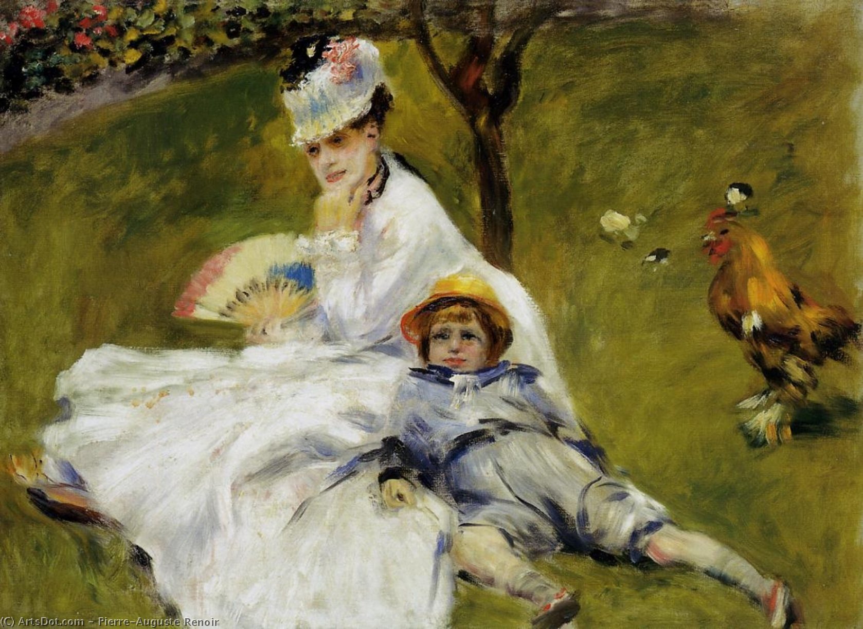 Camille Monet And Her Son Jean In The Garden At Argenteuil — Pierre-auguste Renoir