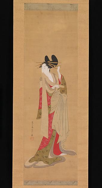 Courtesan With A Letter In Her Mouth — Chobunsai Eishi