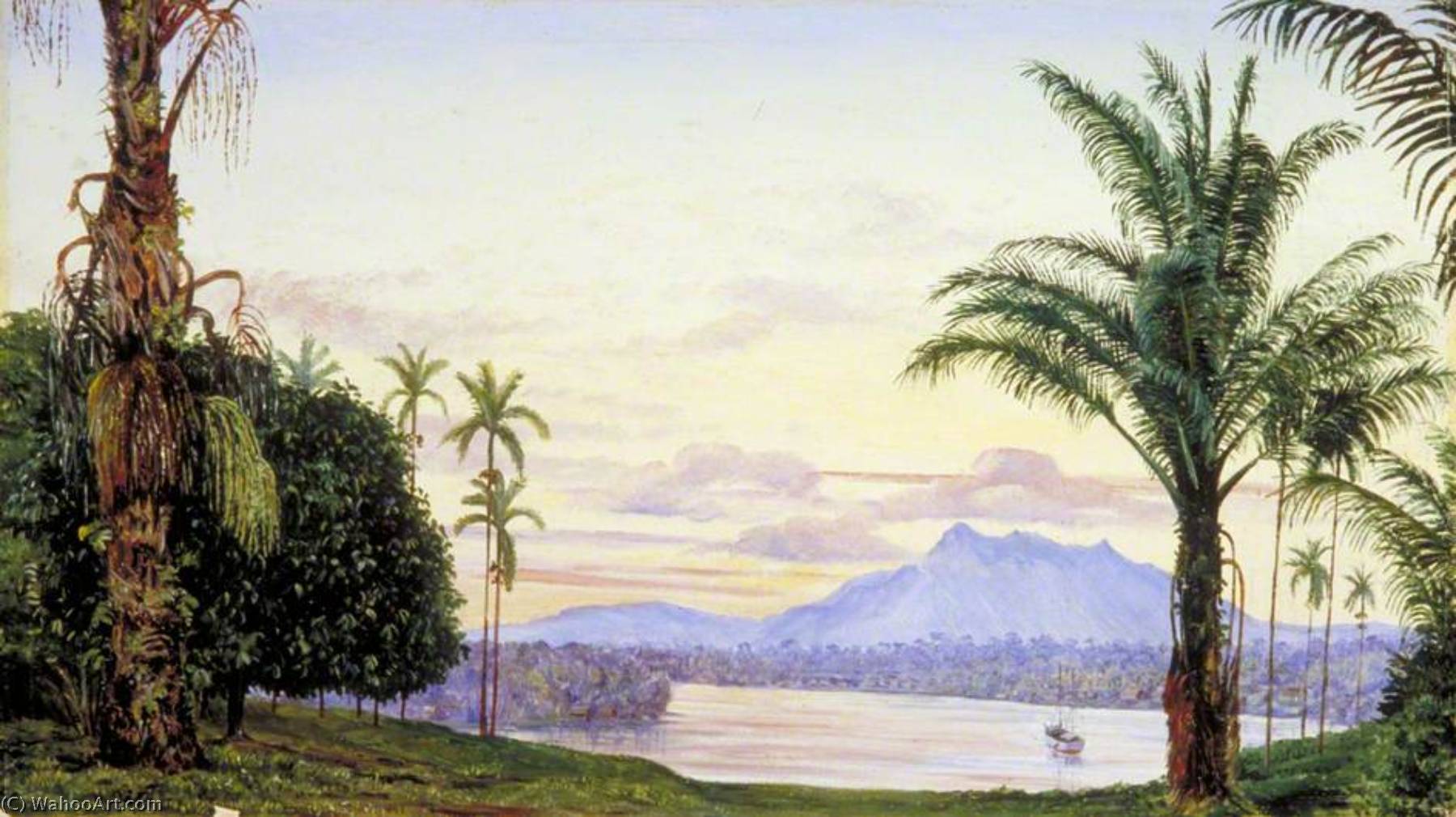View Of Matang And River, Sarawak, Borneo — Marianne North