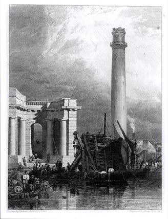 The Shot Tower And Waterloo Bridge — George Clarkson Stanfield