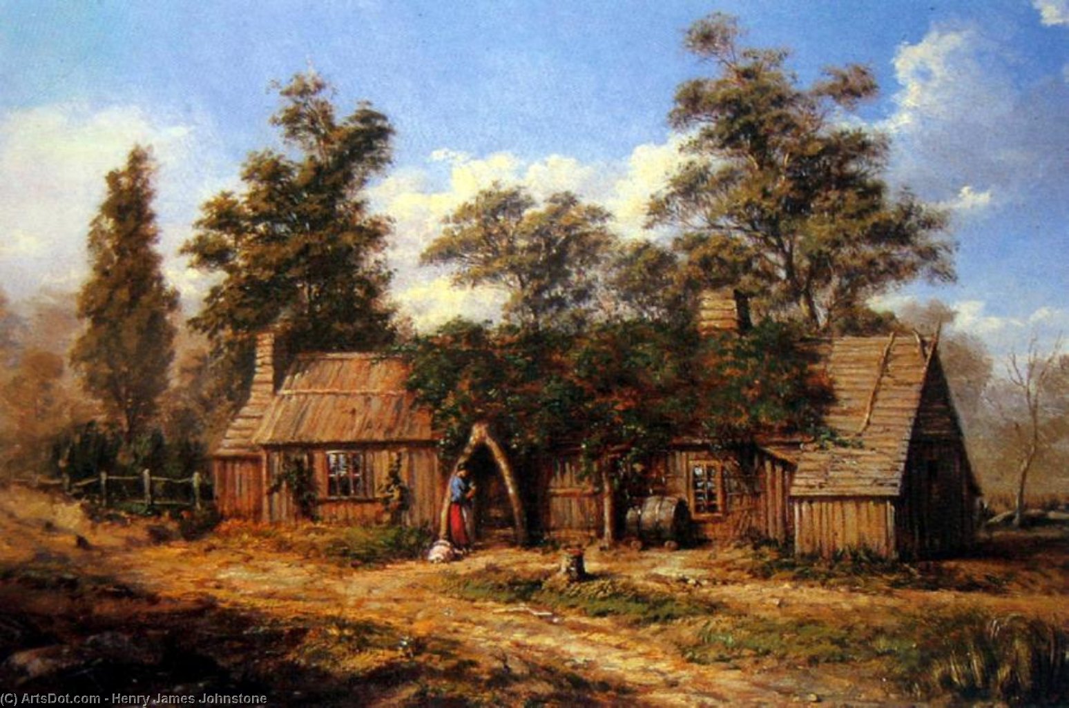 Bush Cottage Near Woodend , (1871) — Henry James Johnstone