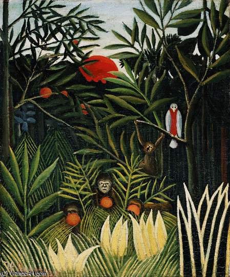 Landscape With Monkeys, Ca Barnes Foundati — Henri Emilien Rousseau