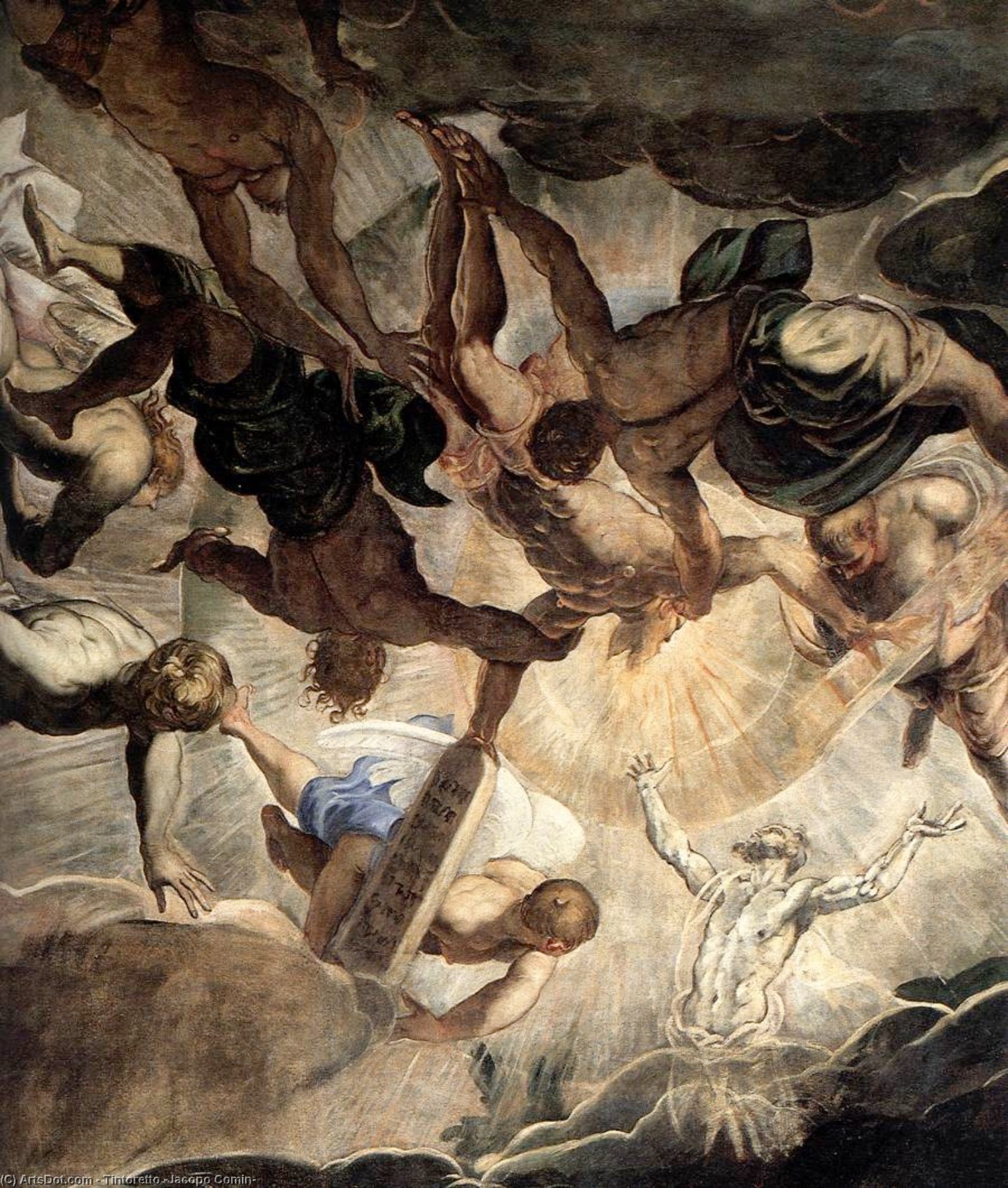 Moses Receiving The Tables Of The Law (detail) — Jacopo Tintoretto