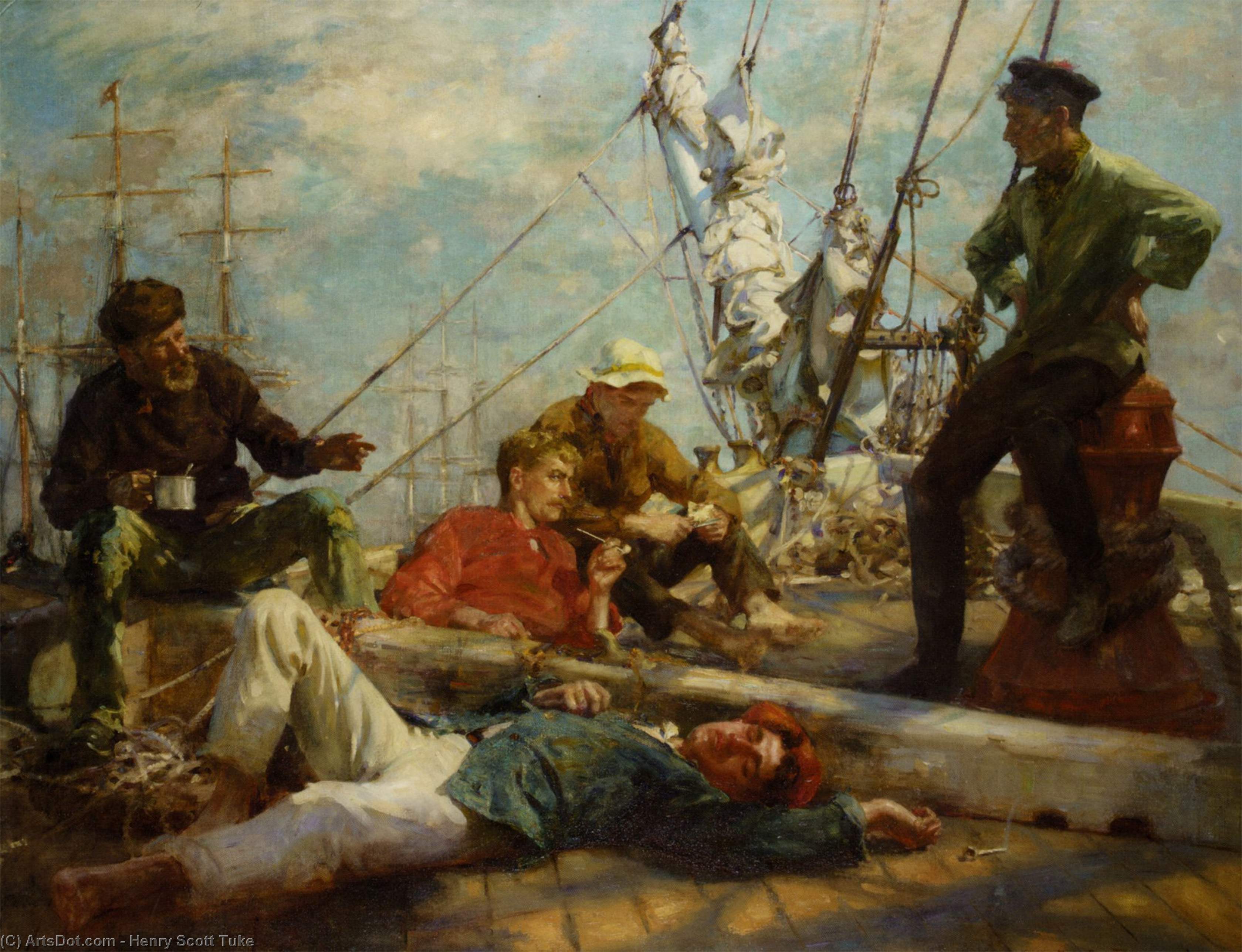 The Midday Rest Sailors Yarning — Henry Scott Tuke