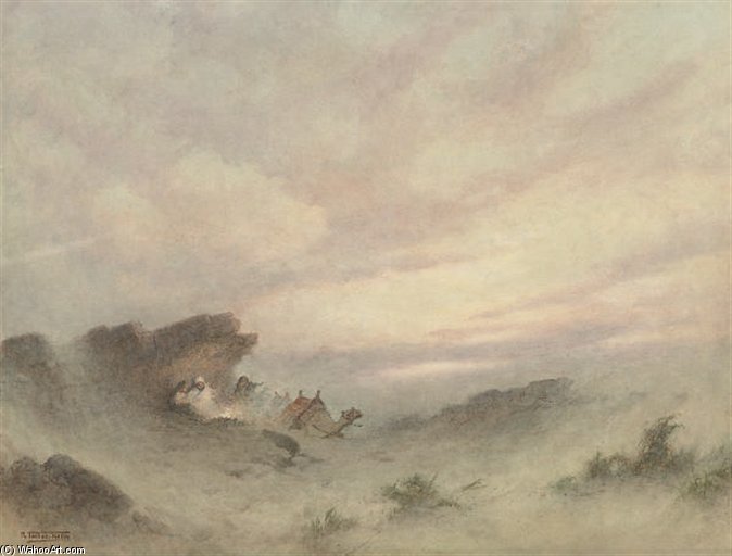 Bedouins Sheltering From A Desert Storm — Robert George Talbot Kelly