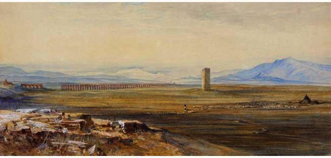 Campagna Di Roma, Alexandrine Aqueduct — Edward Lear