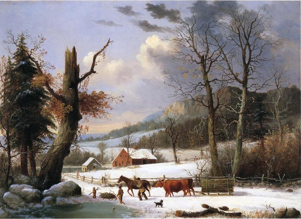 Gathering Wood For Winter — George Henry Durrie