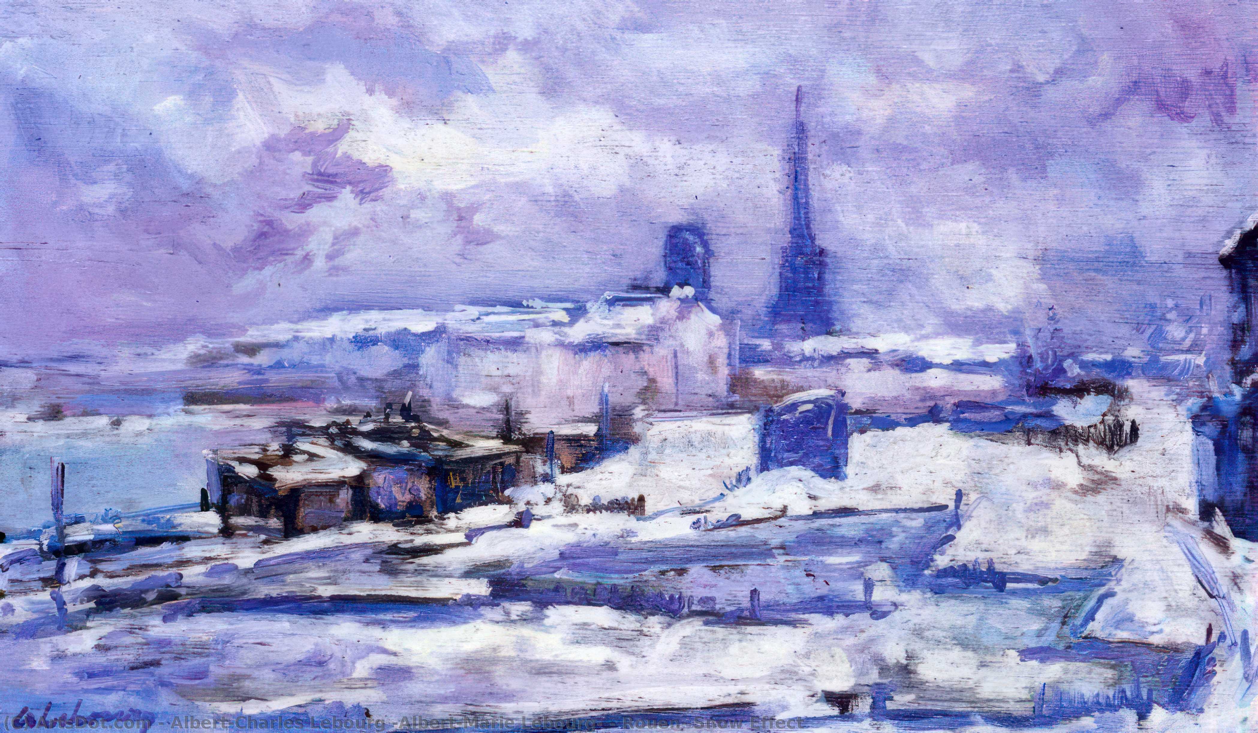 Rouen, Snow Effect — Albert-charles Lebourg