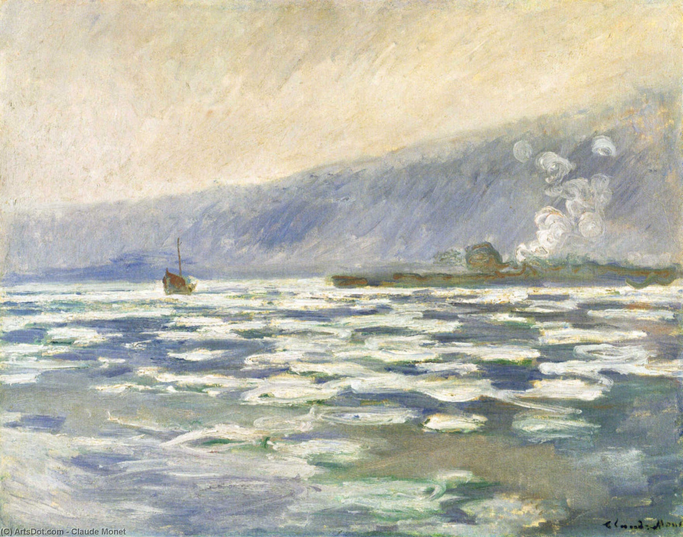 Ice, Lock Port Villez — Claude Monet