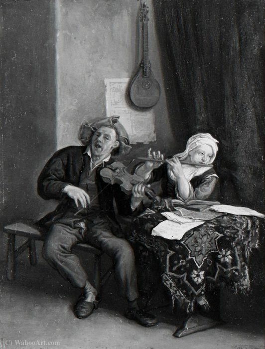 A Man And A Woman Making Music — Cornelis Dusart