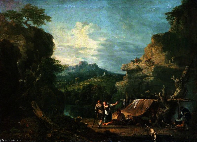 Landscape With Banditti Round A Tent — Richard Wilson