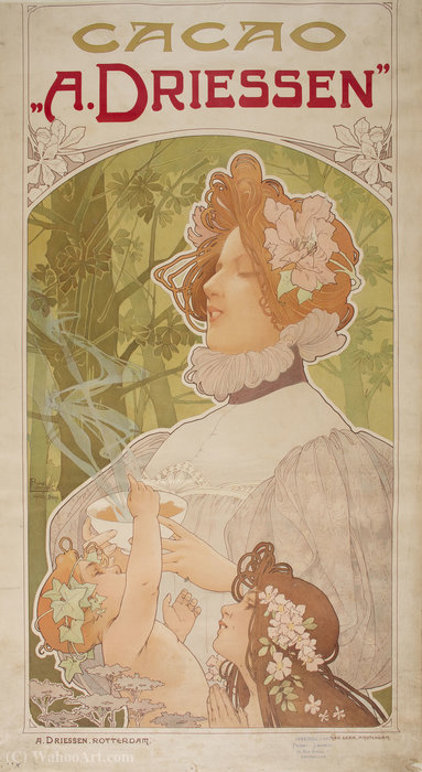 'cacao A. Driessen', (74 X 40 Cm) (1900) — Henri Privat-livemont