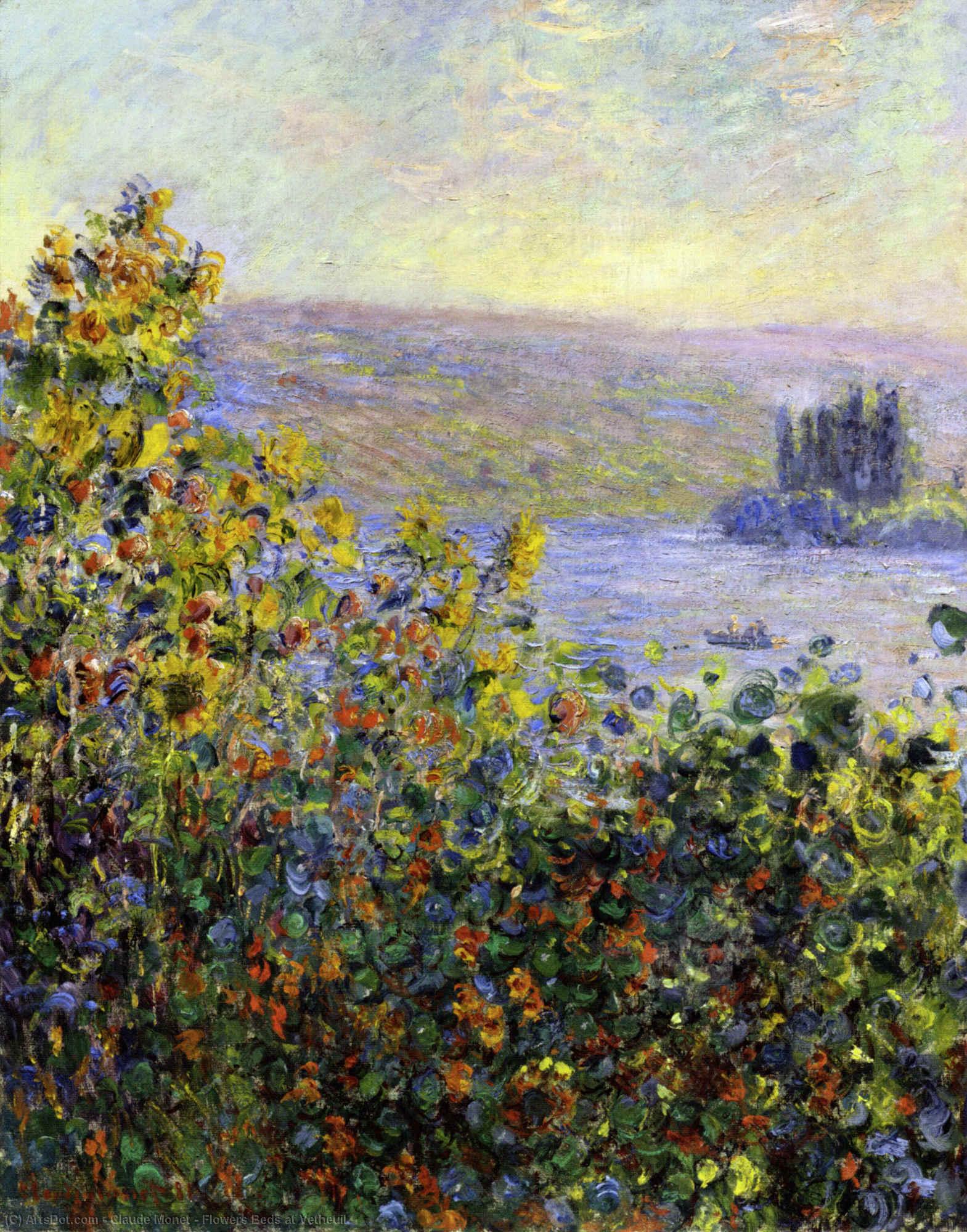 Flowers Beds At Vetheuil — Claude Monet