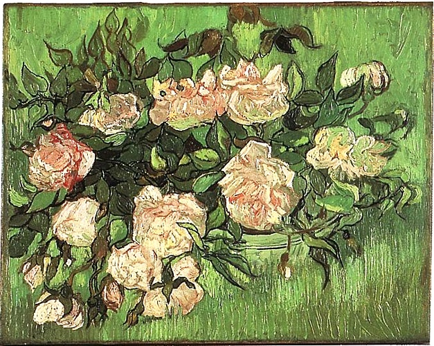 Still Life Mit Pinken Rosen — Vincent Willem Van Gogh