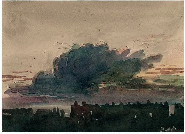 Torm Clouds Over The Rooftops Of A City — David Cox