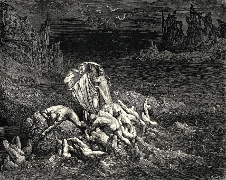 The Inferno, Canto 7, Lines 118-119. 'now Seest Thou, Son! The Souls Of Those, Whom Anger Overcame.' — Paul Gustave Doré