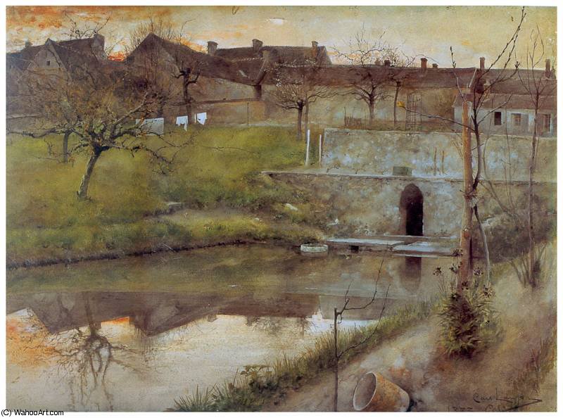 El Estanue De Grez-sur-loing — Carl Larsson