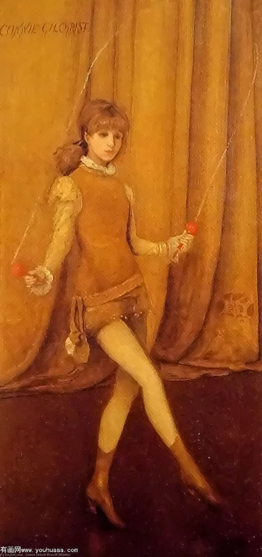 Harmony In Yellow And Gold The Gold Girl Connie Gilchrist — James Abbott Mcneill Whistler