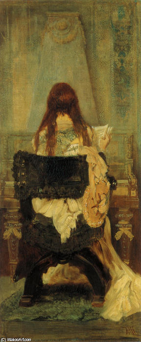 Dame Am Spinett — Hans Makart