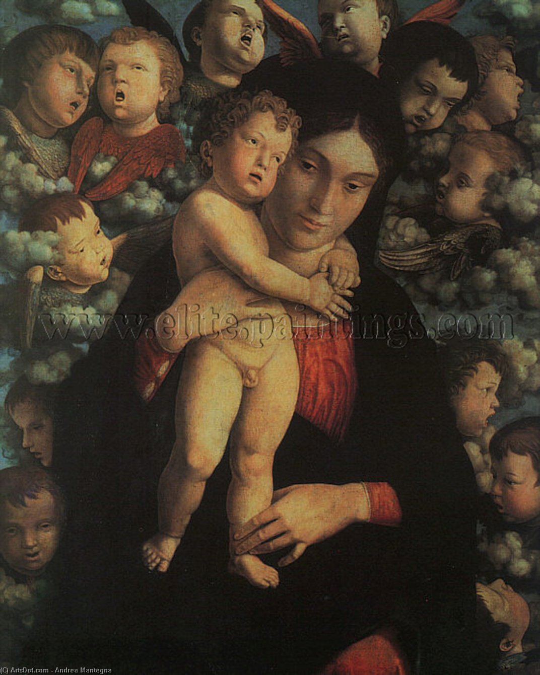 Madonna And Child With Cherubs — Andrea Mantegna