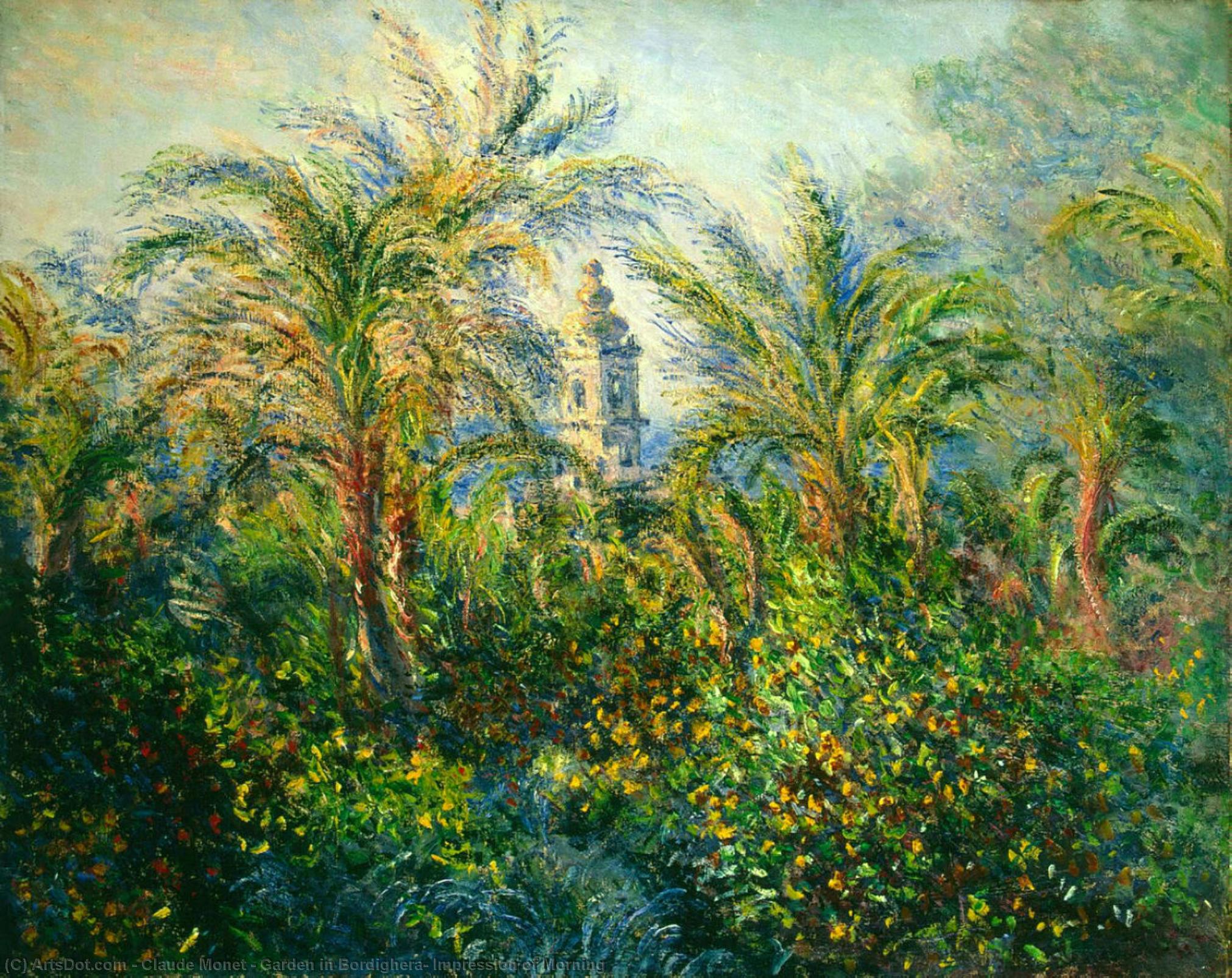 Jardín En Bordighera, Impresión De Mañana — Claude Monet