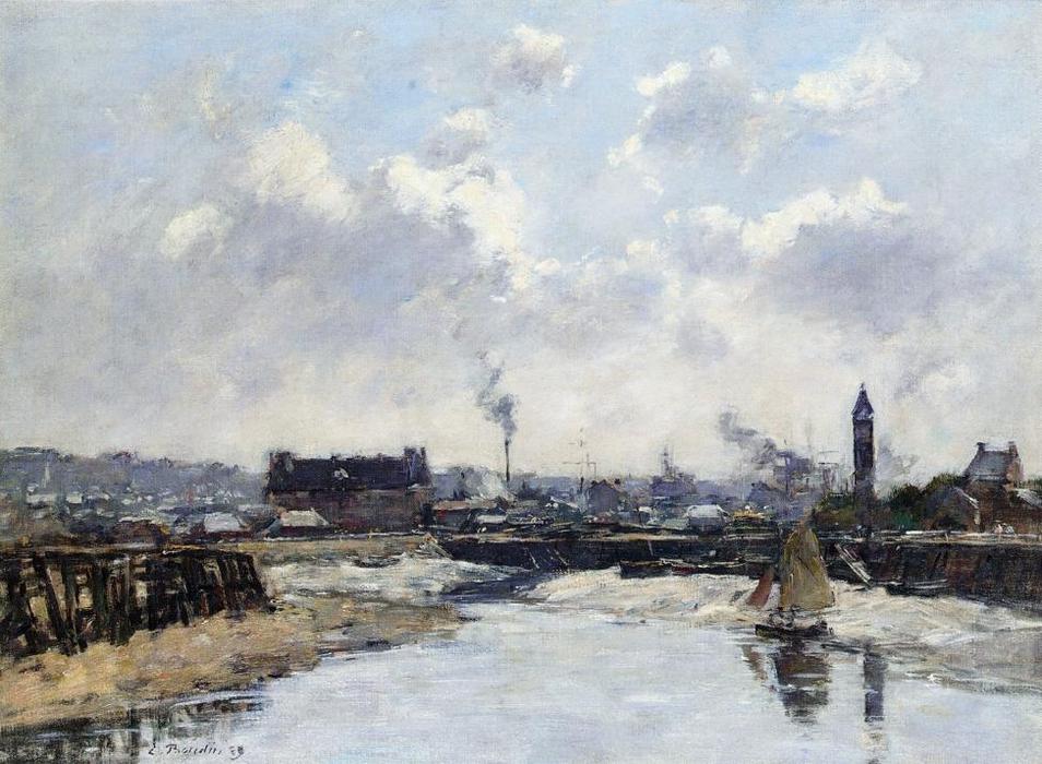 Trouville, The Port, Low Tide, Morning — Eugène Louis Boudin
