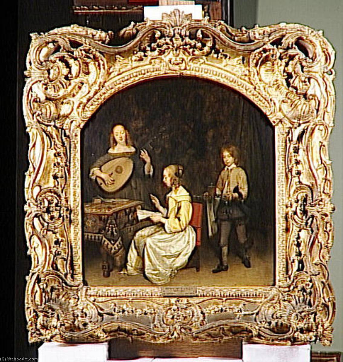 Le Concert Chanteuse Et Joueuse De Luth Theorbe — Gerard Ter Borch