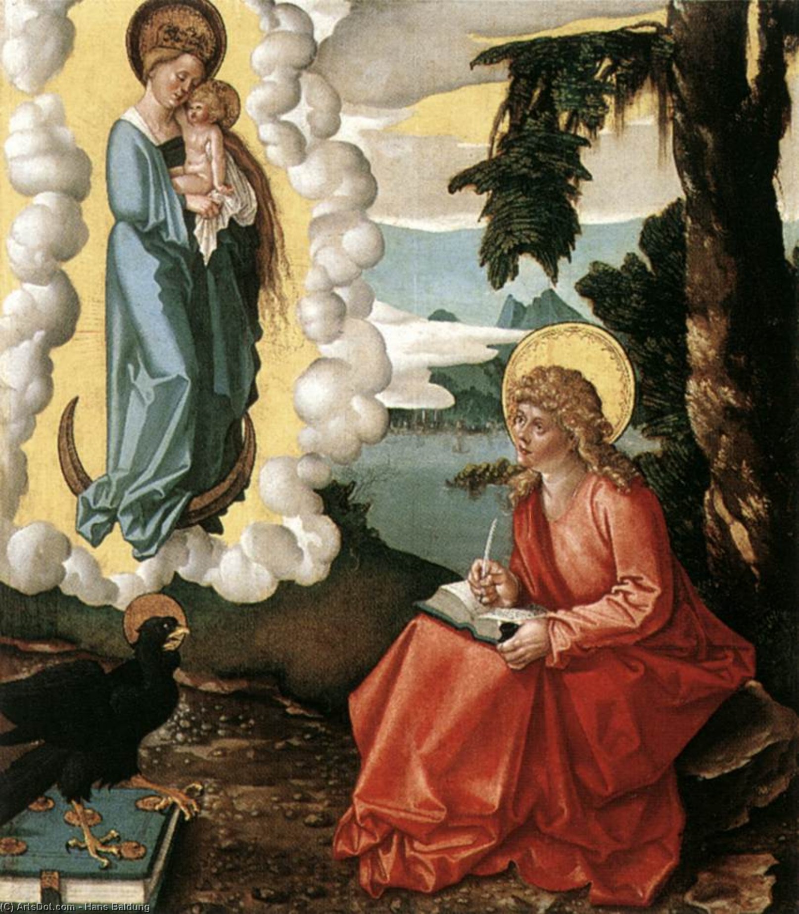 St John At Patmos — Hans Baldung