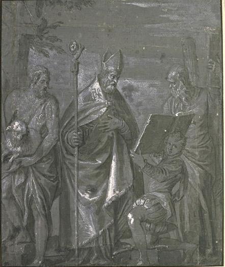 Saint Anthony And A Page Kneeling Between St. Andrew And St. John The Baptist — Paolo Veronese
