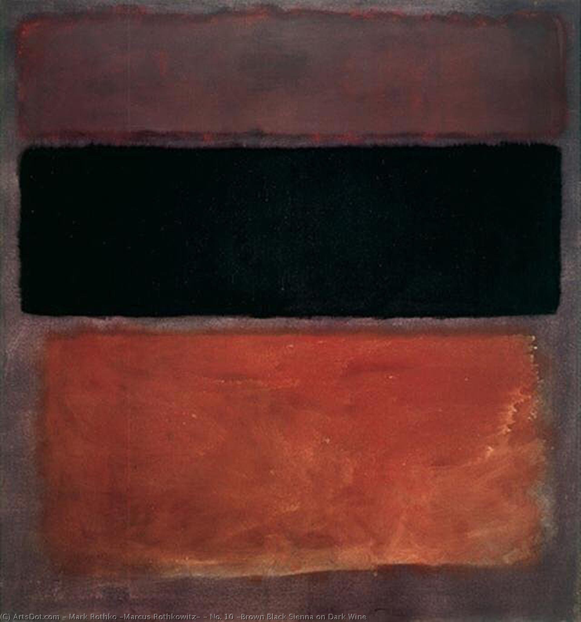 No. 10 (brown Black Sienna On Dark Wine — Mark Rothko