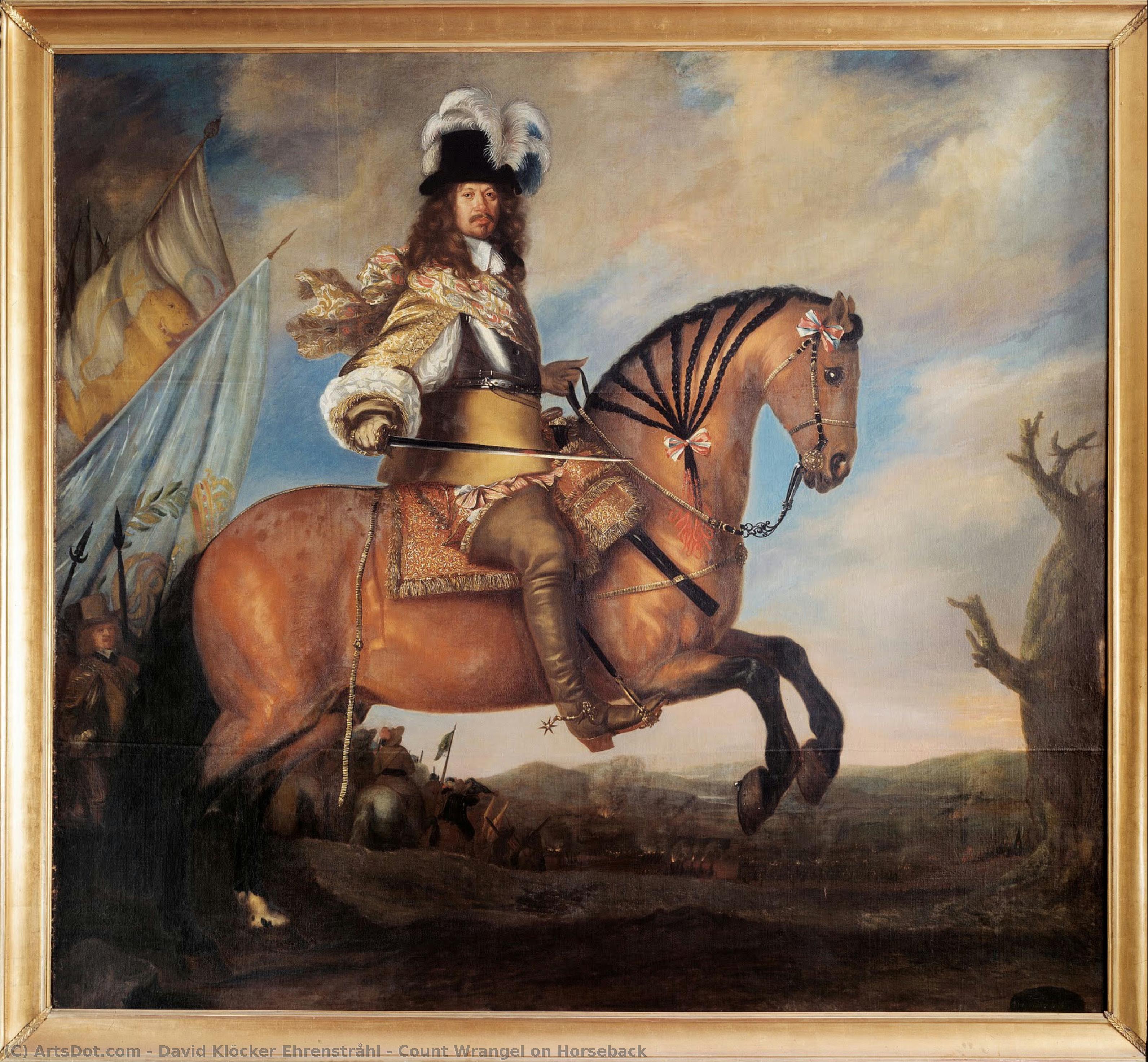 Count Wrangel On Horseback — David Klöcker Ehrenstråhl