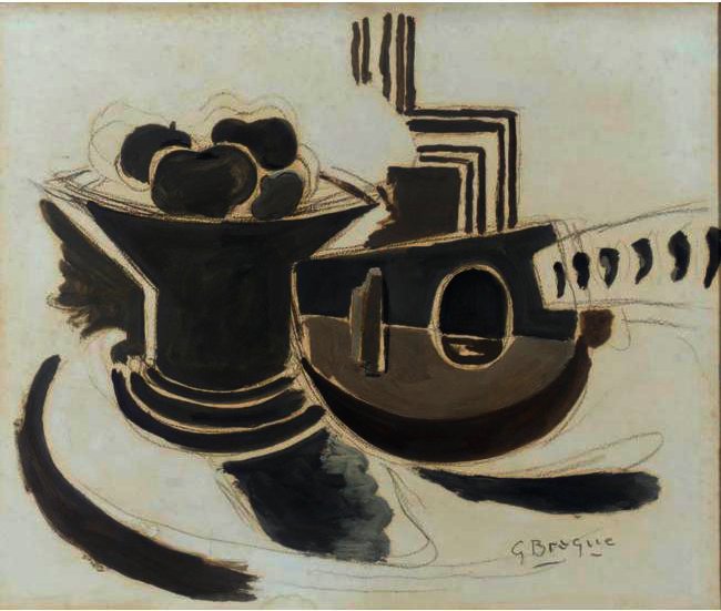 Fruchtwanentisch Und Mandoline — Georges Braque