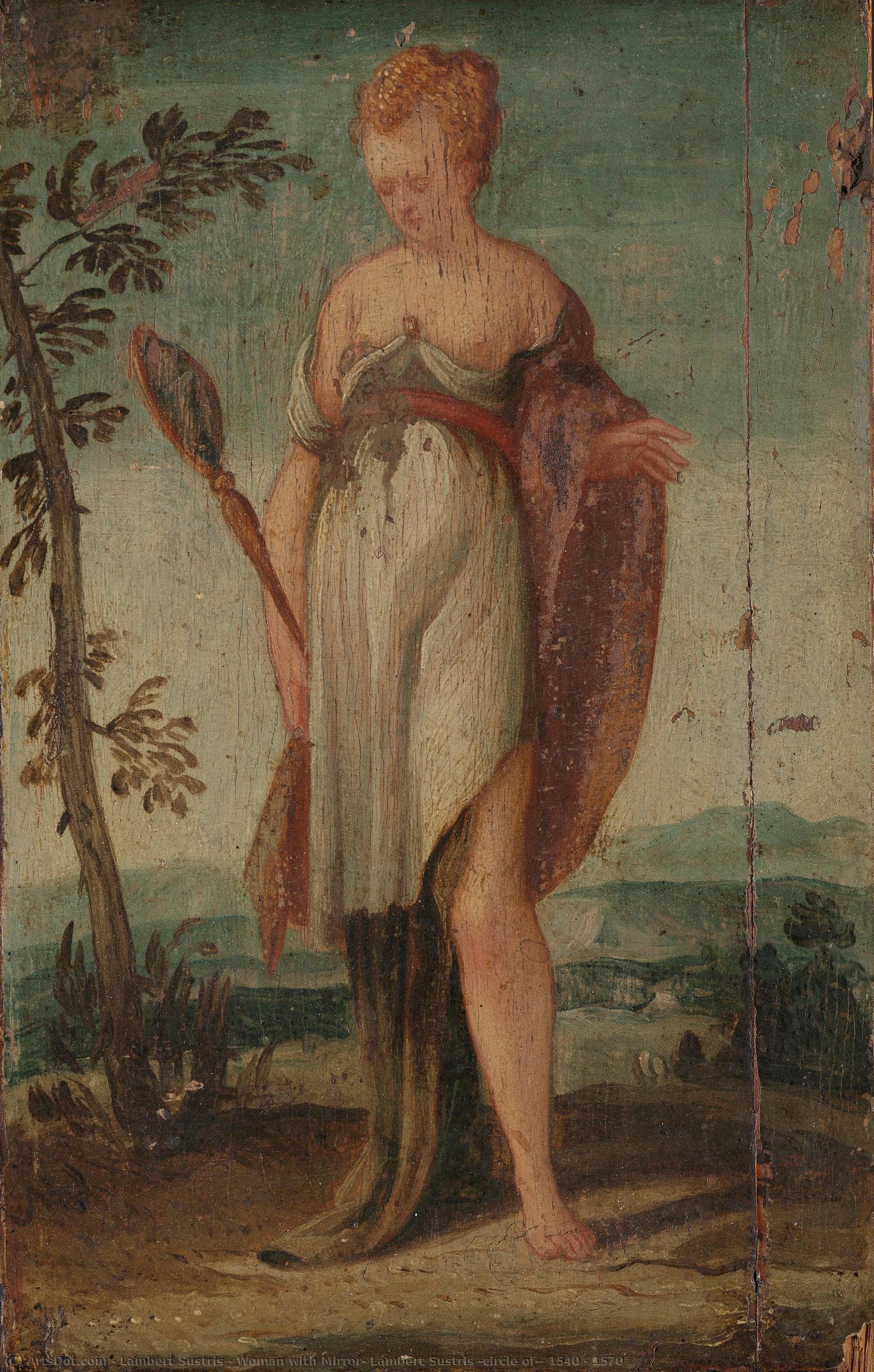 Woman With Mirror, Lambert Sustris (circle Of), 1540 - 1570 — Lambert Sustris