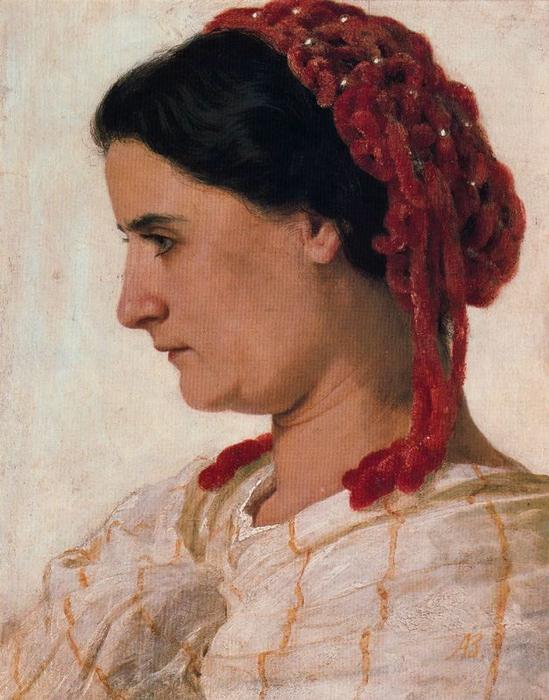 Portrait D'angela Böcklin À La Rèsille Rouge — Arnold Böcklin