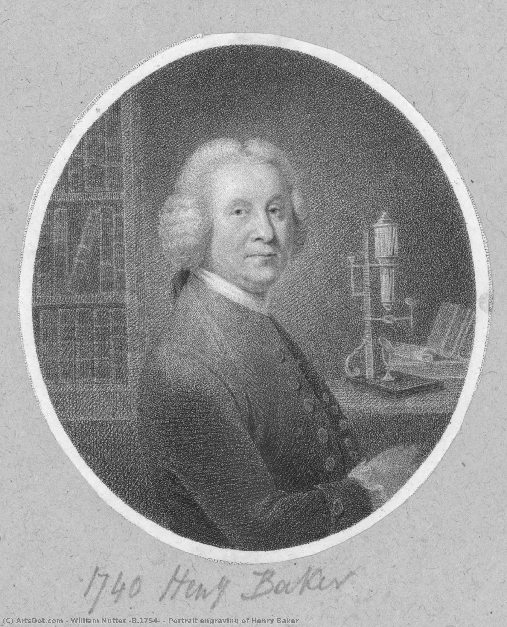 Portrait Engraving Of Henry Baker — William Nutter (b.1754)