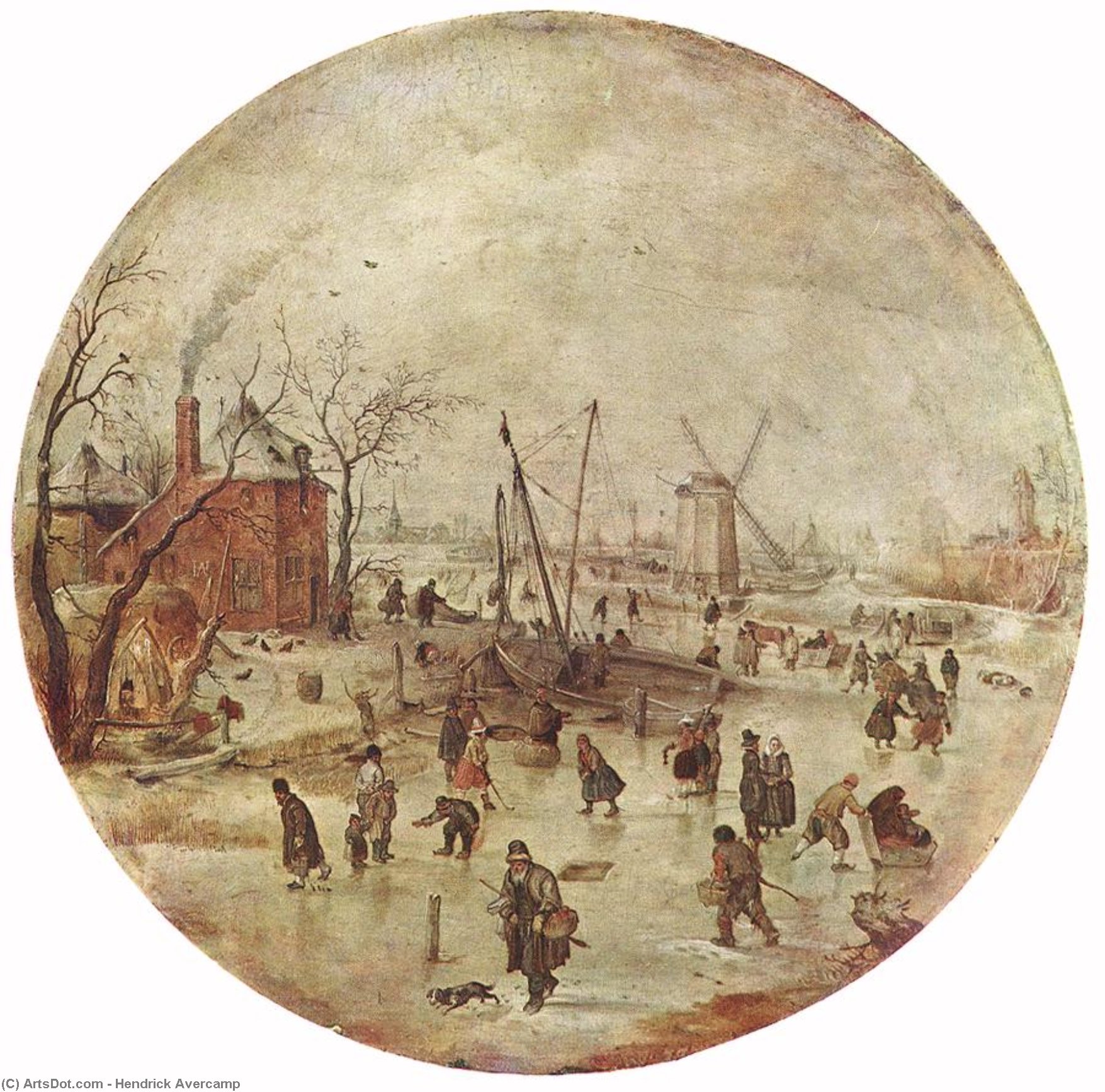 Winter Landscape With Skaters — Hendrick Avercamp