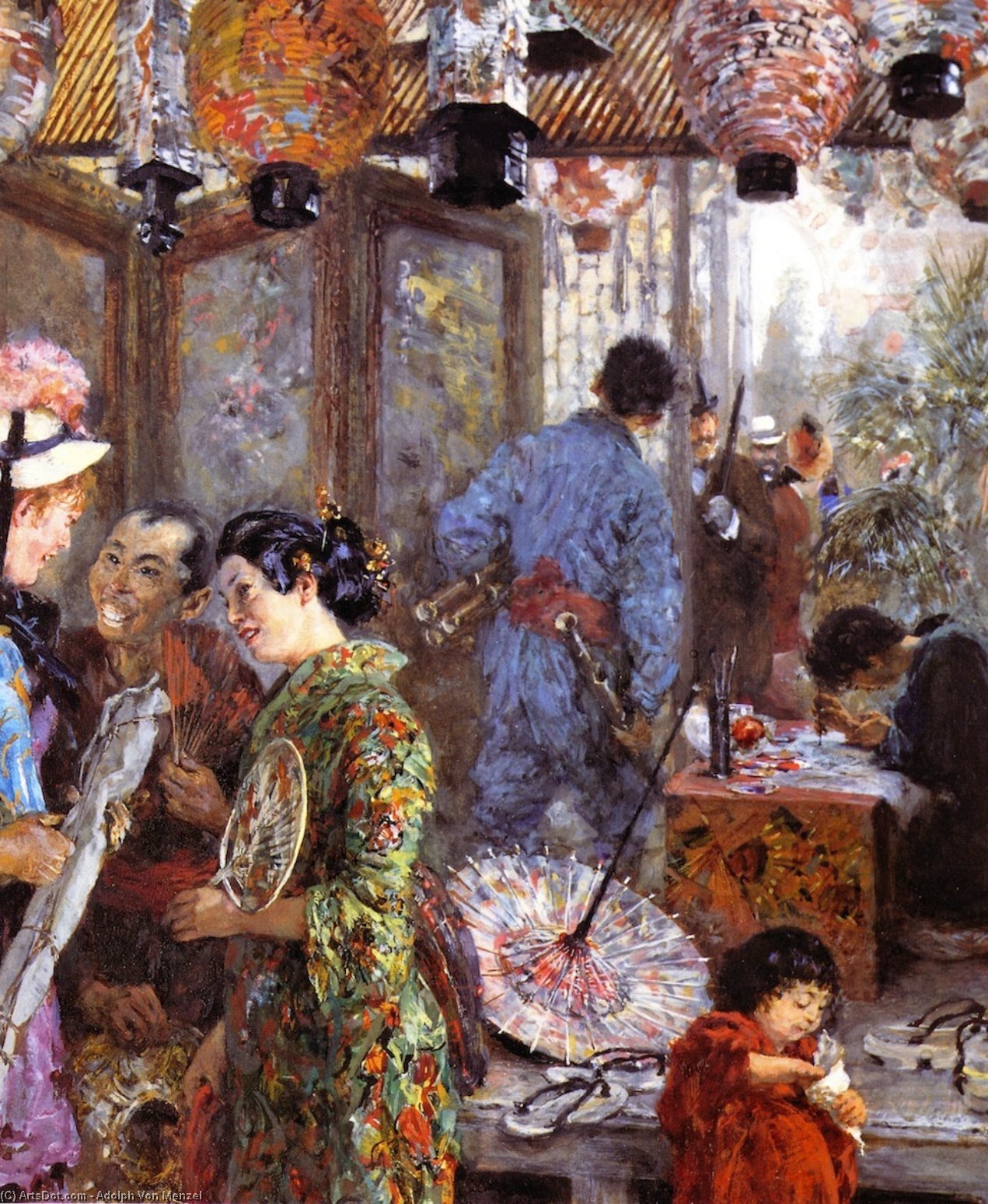 Japanese Painter (also Known As At The Japanese Exhibition) — Adolph Von Menzel