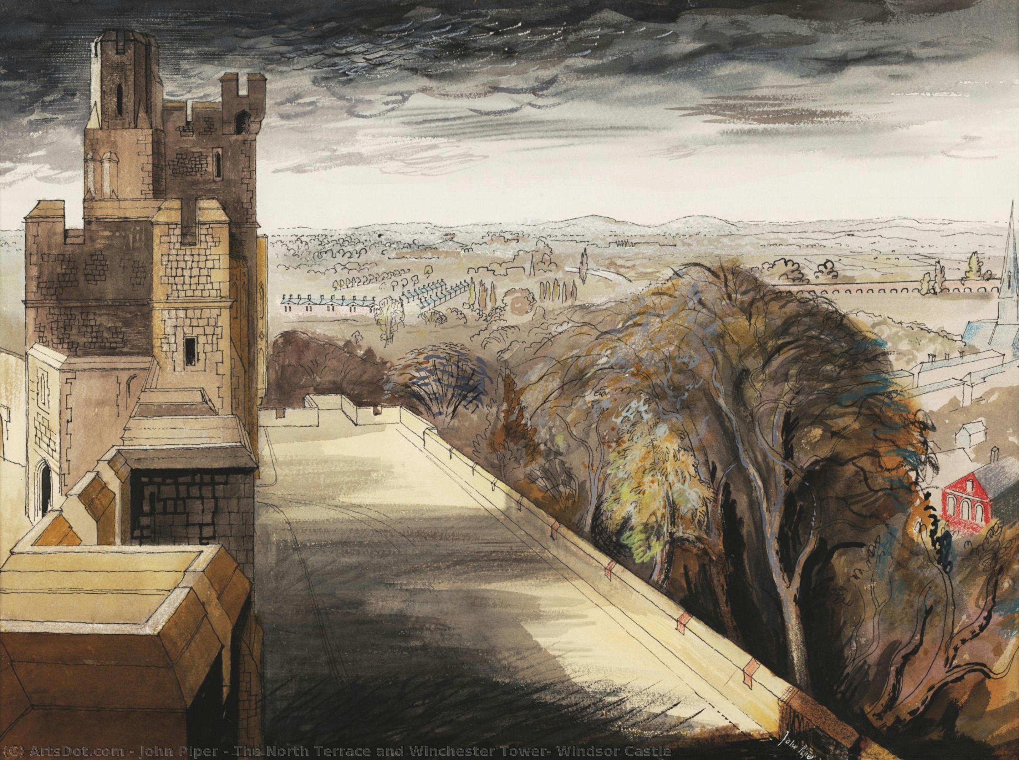 The North Terrace And Winchester Tower, Windsor Castle — John Piper
