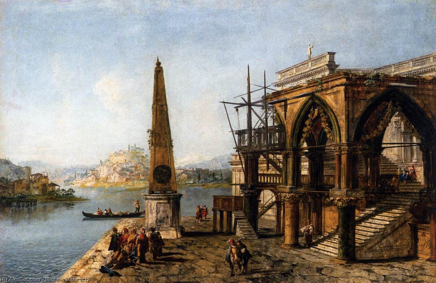 Capriccio With Gothic Building And Obelisk — Michele Marieschi