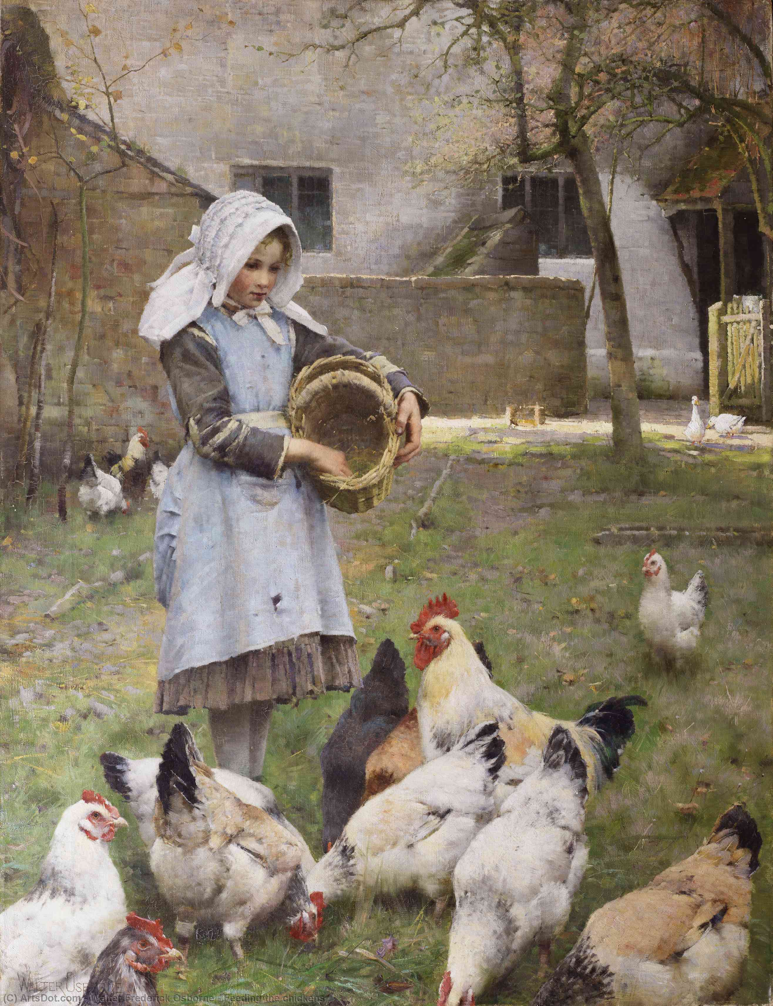 Feeding The Chickens — Walter Frederick Osborne