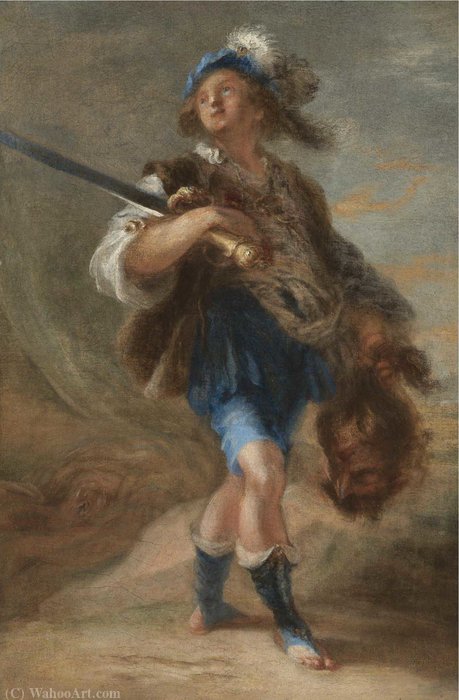 David Holding The Head Of Goliath — Lucrina Fetti