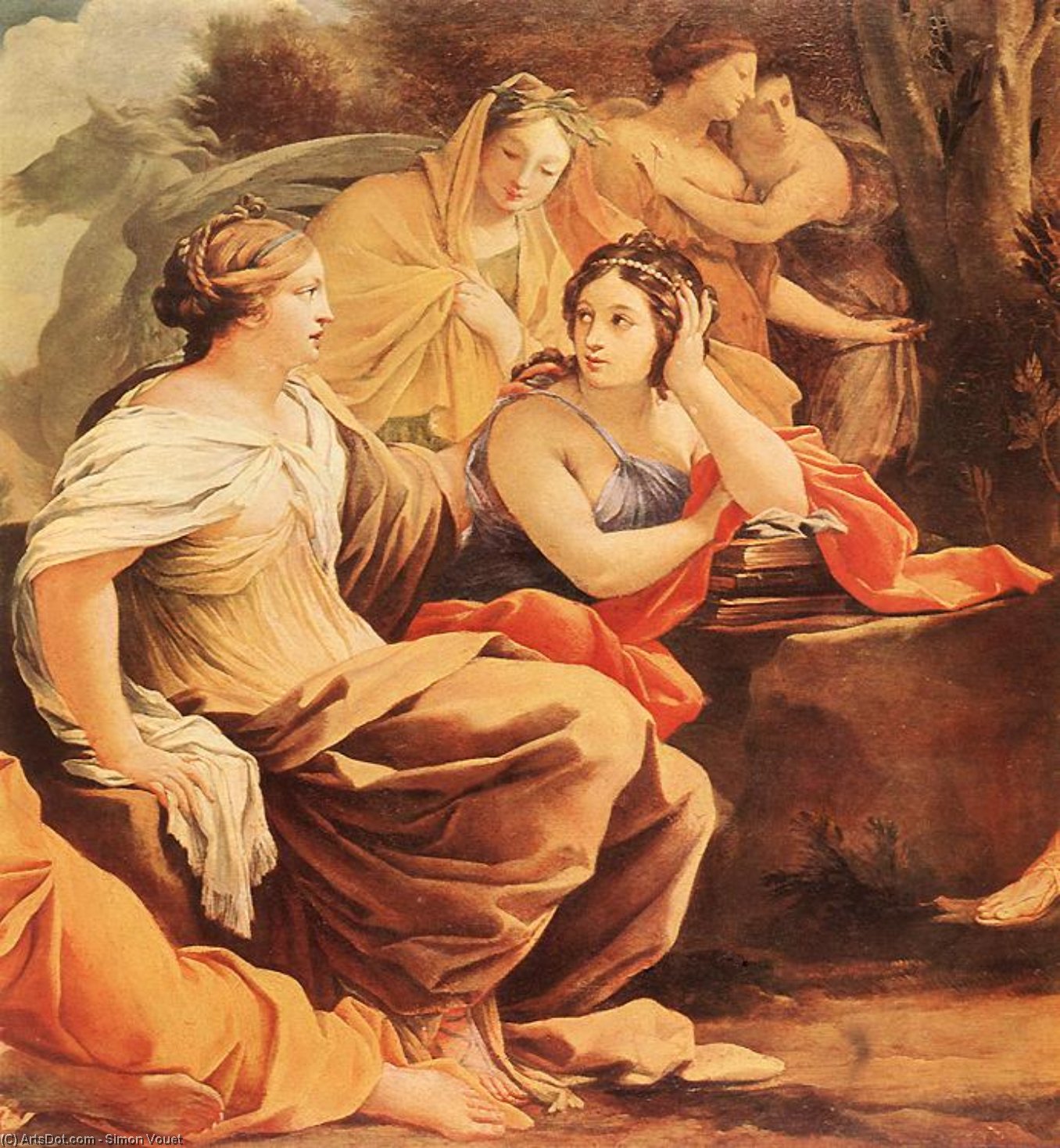 Parnassus Or Apollo And The Muses (detail) — Simon Vouet